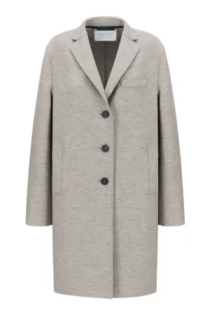 Harris Wharf London Pressed Wool Topcoat in Stone Melange