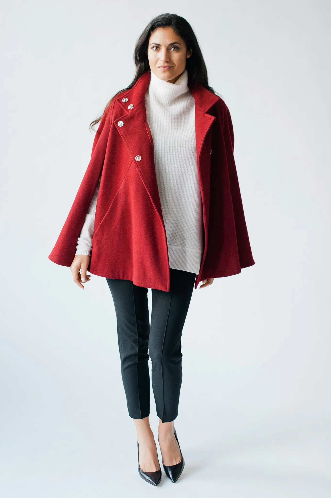 High Street Swing Cape - Burgundy