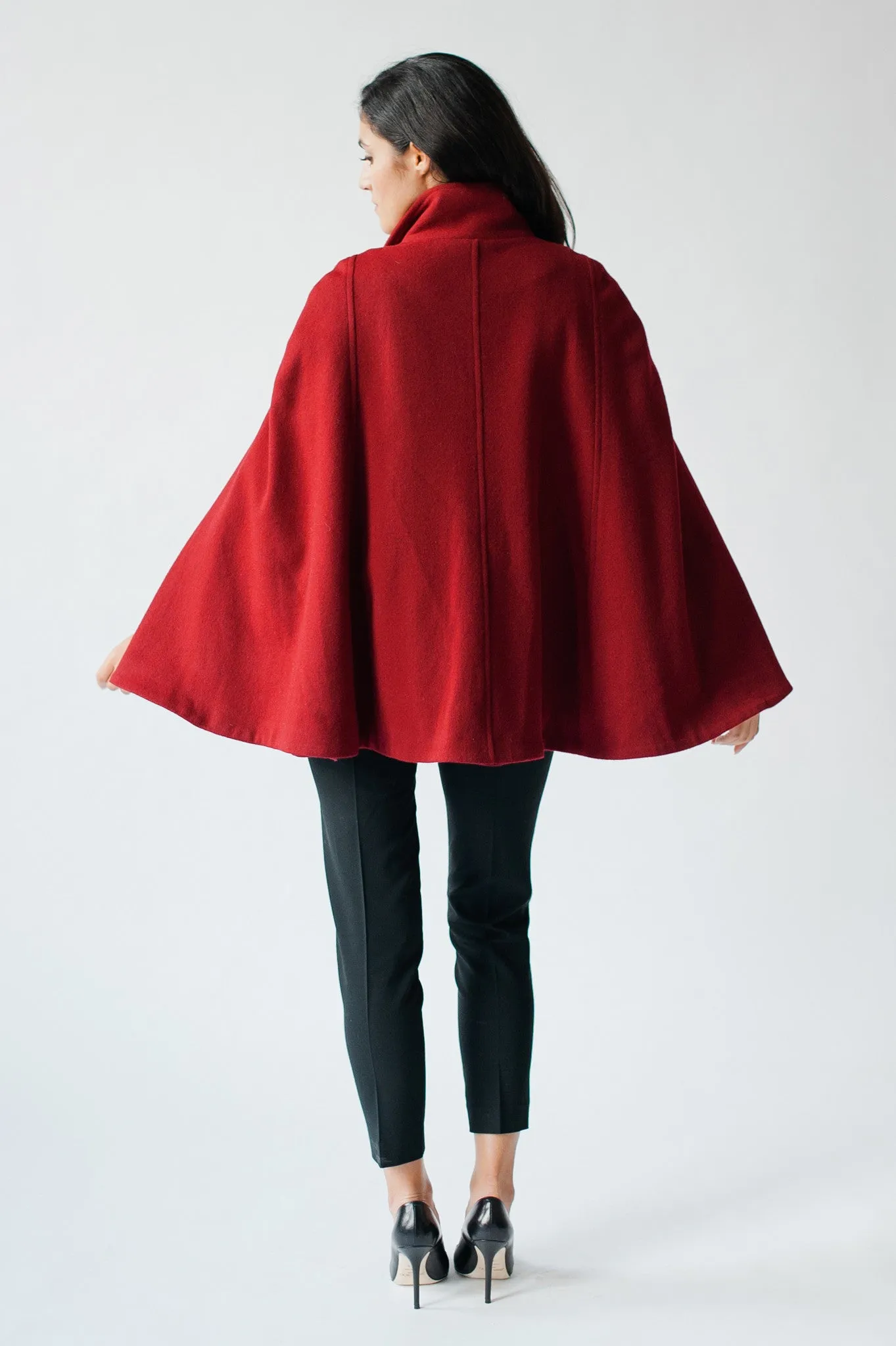 High Street Swing Cape - Burgundy