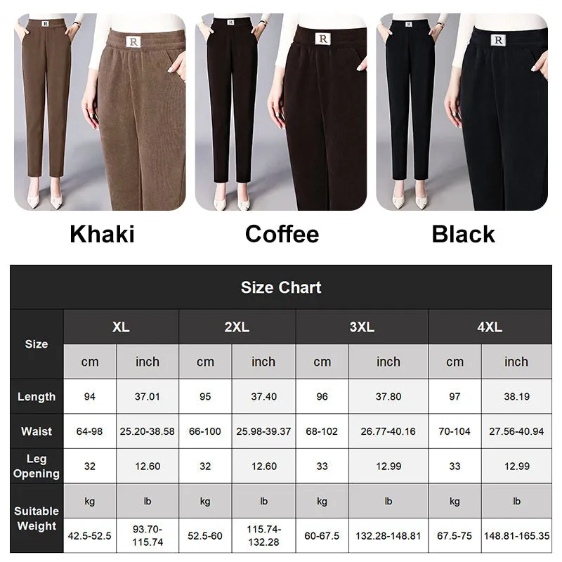 High Waist Straight Leg Plush Pants For Women