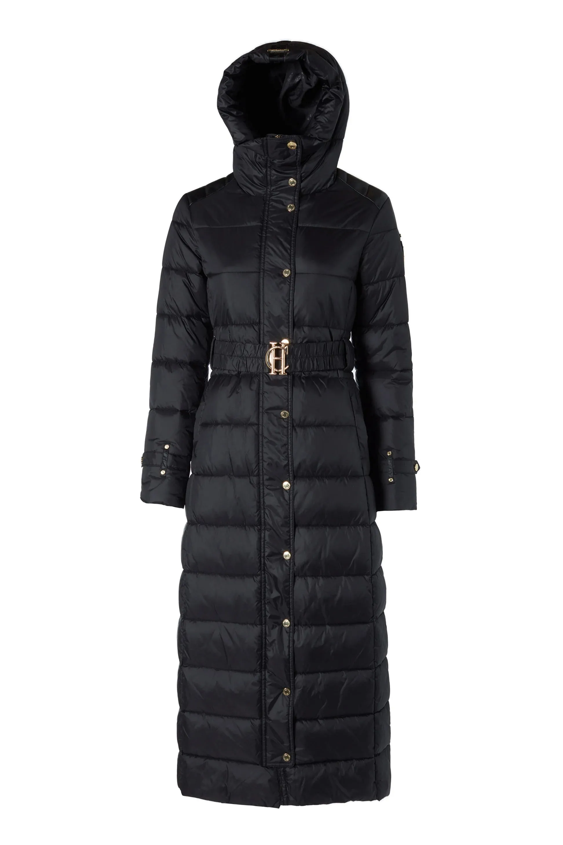 Holland Cooper Arosa Quilted Longline Ladies Coat in Black