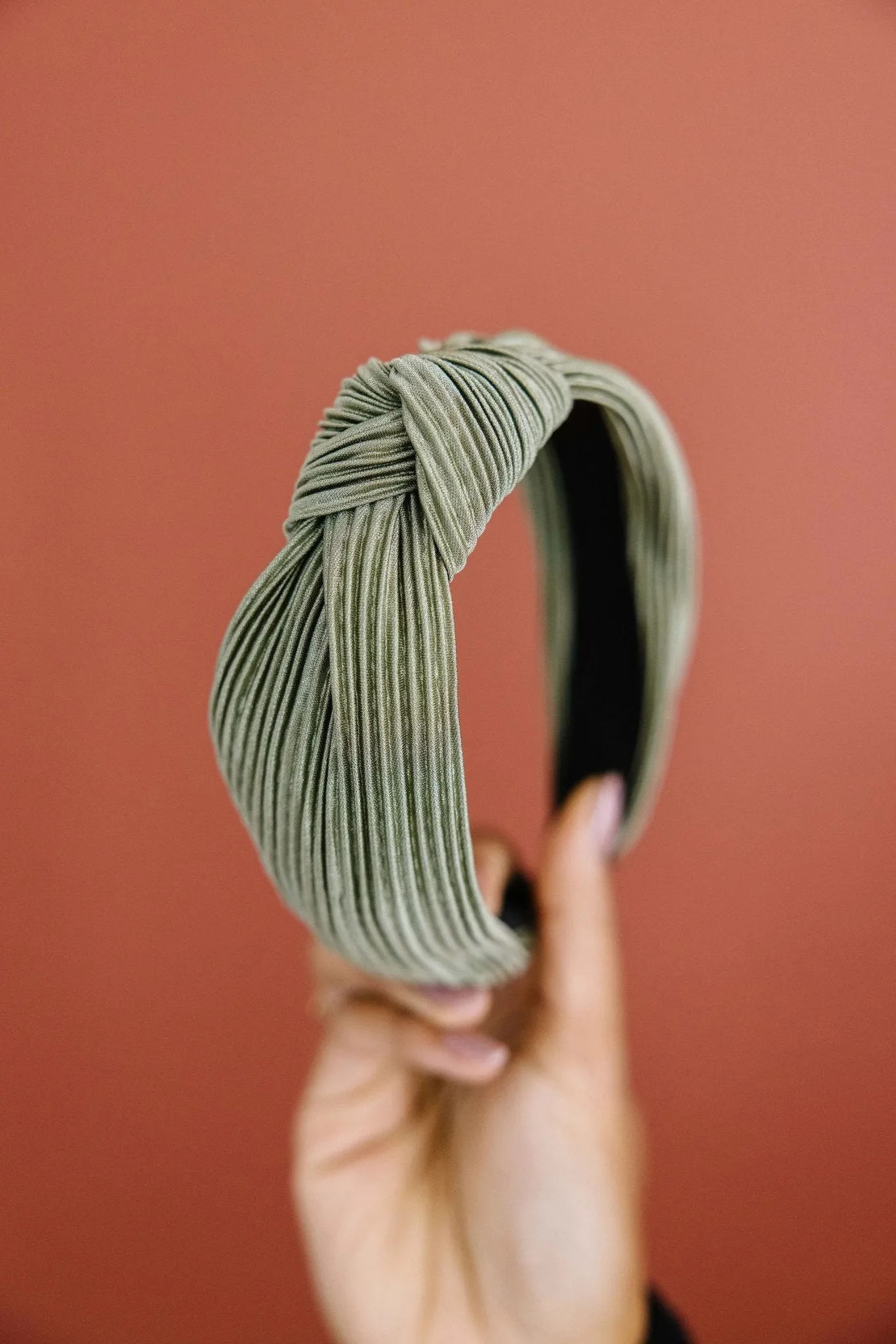 Ivy Green Pleated Hard Headband