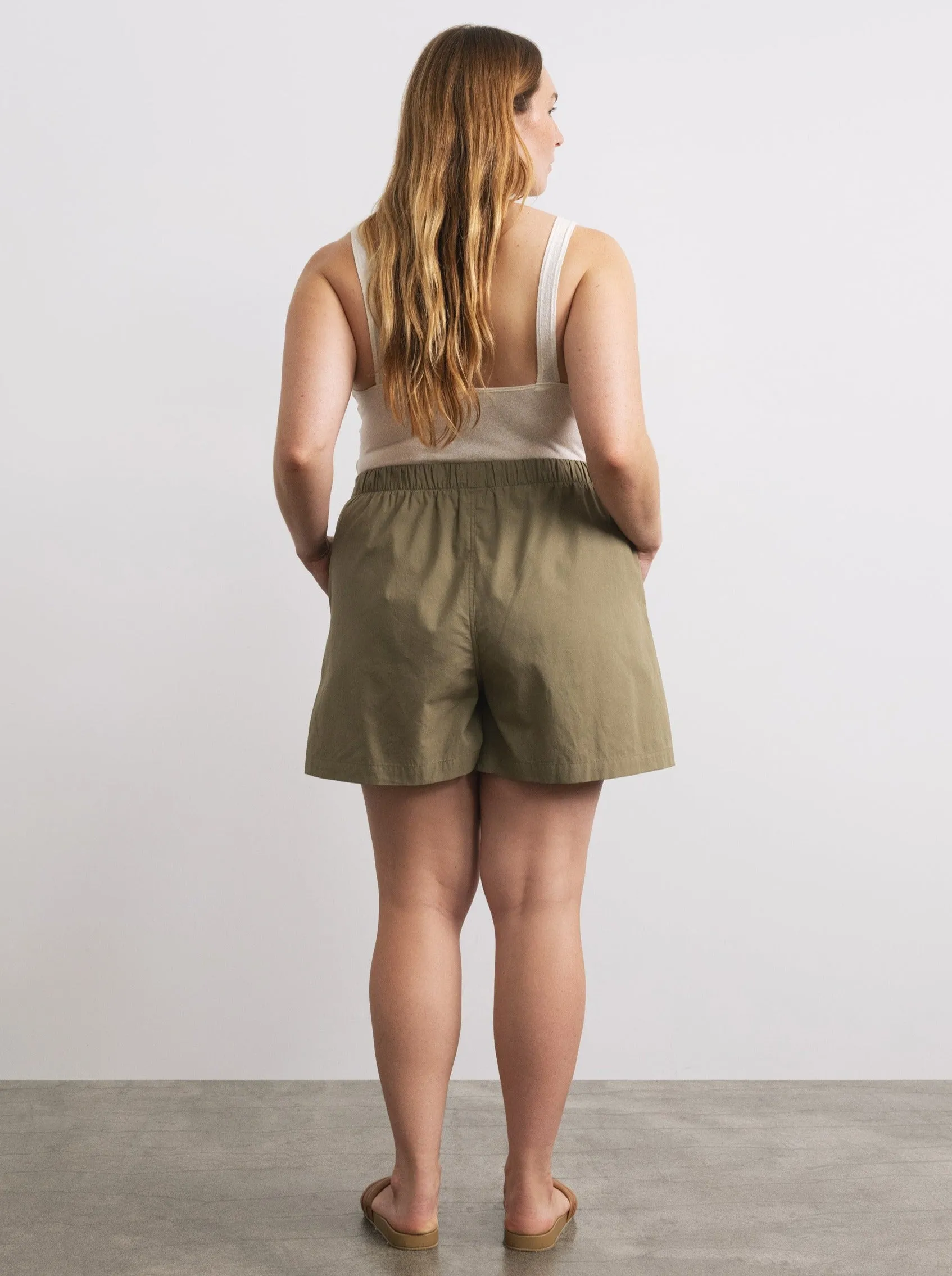 Juno Short, Organic Cotton Poplin, Algae