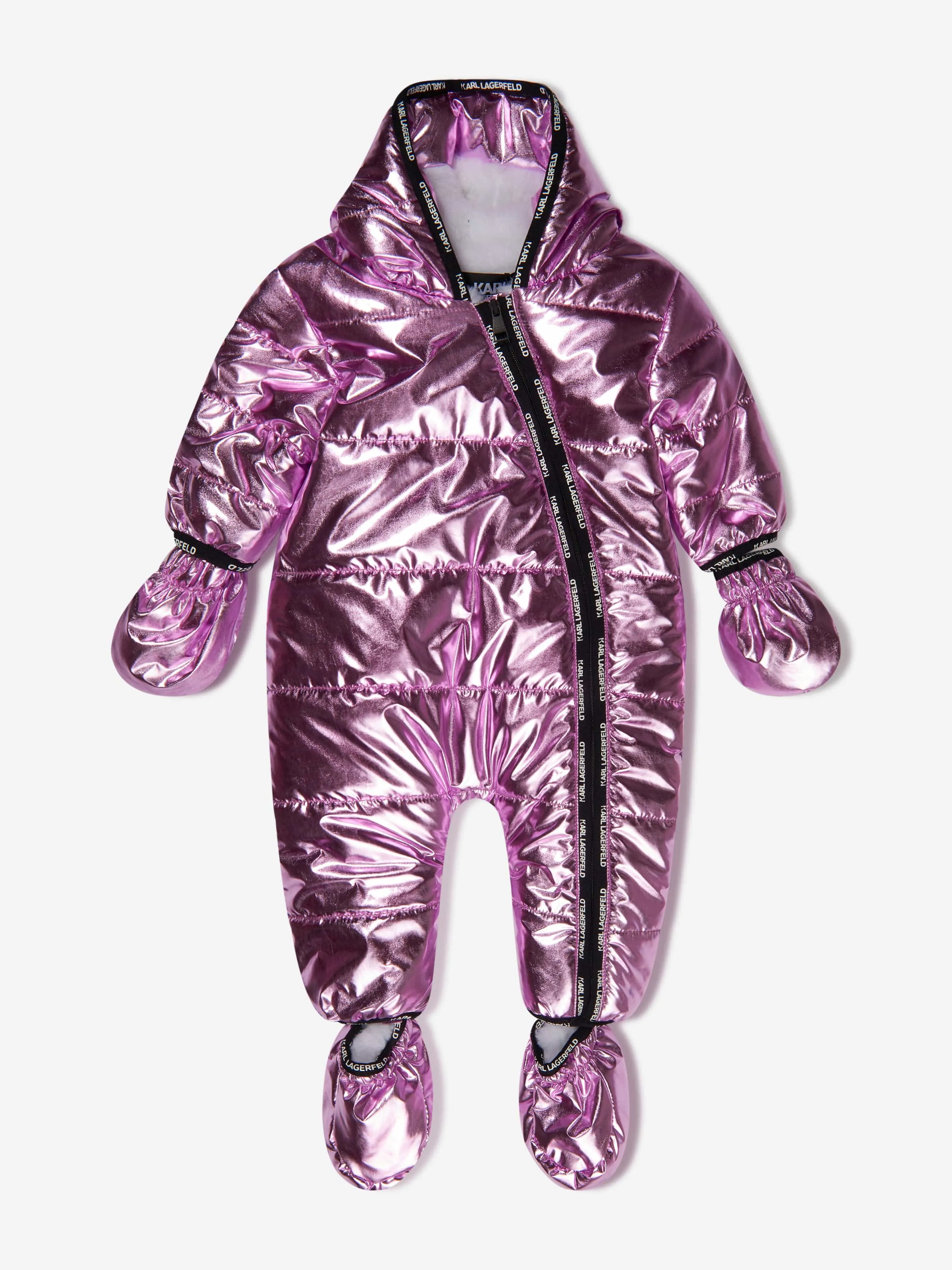 Karl Lagerfeld Baby Girls Shiny Padded Snowsuit