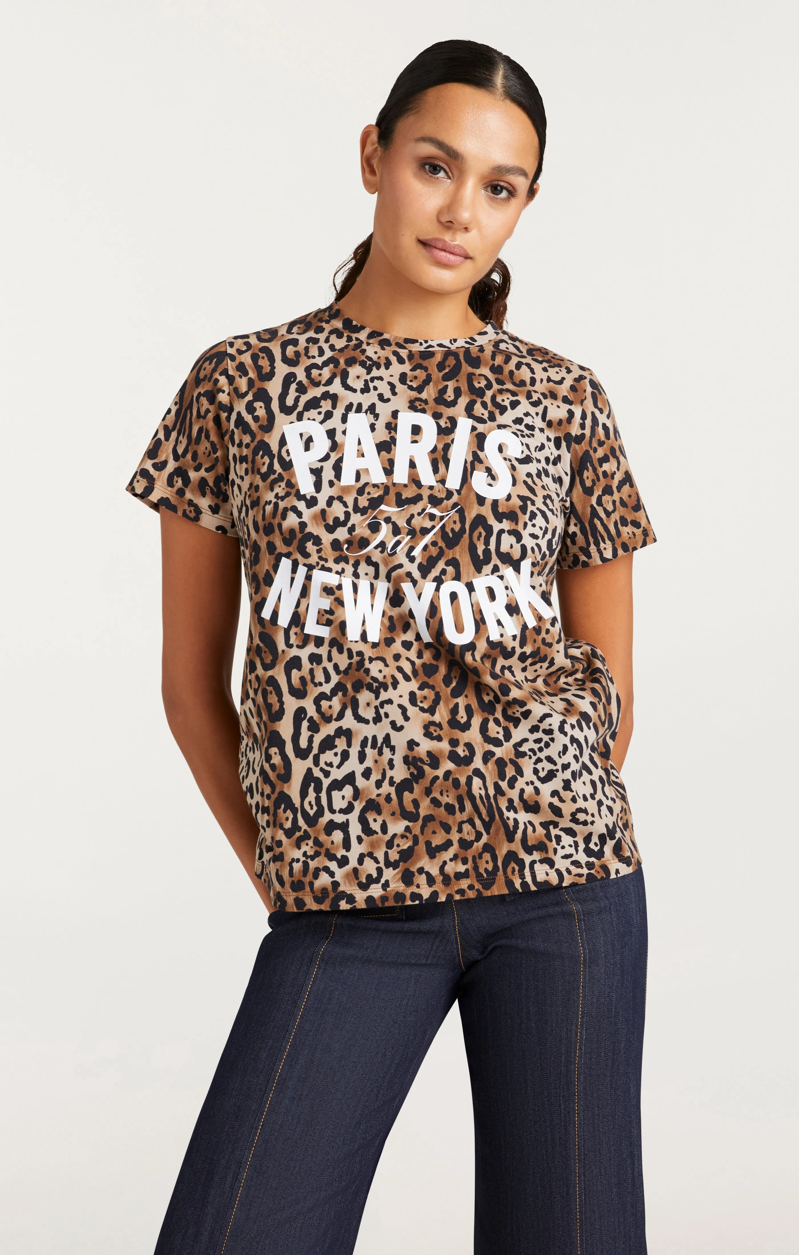 Leopard Paris NY Tee