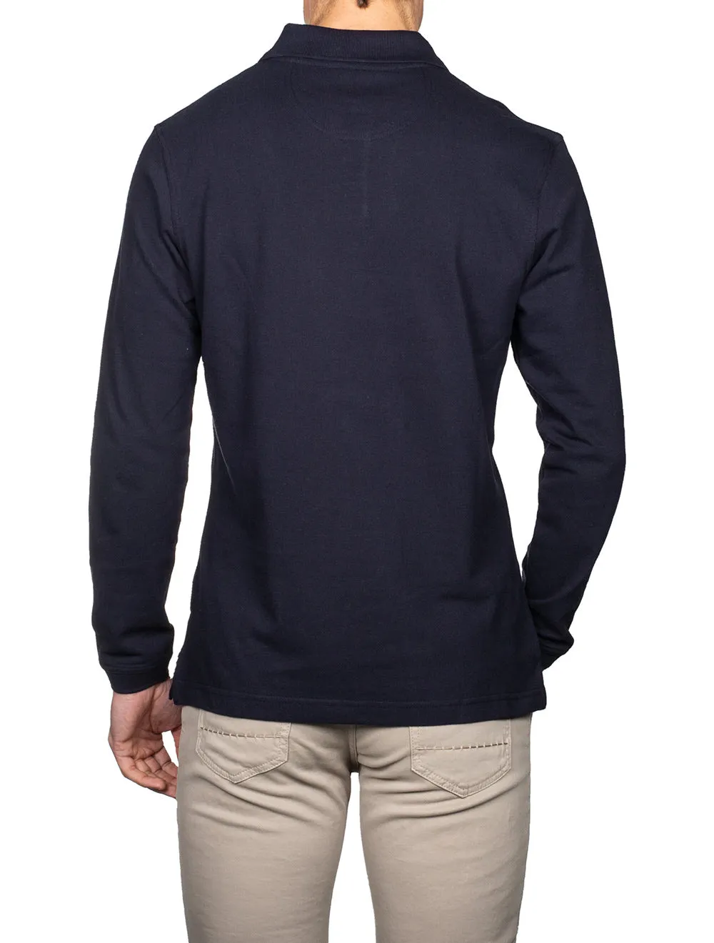 Long Sleeve Sports Polo-Night Sky