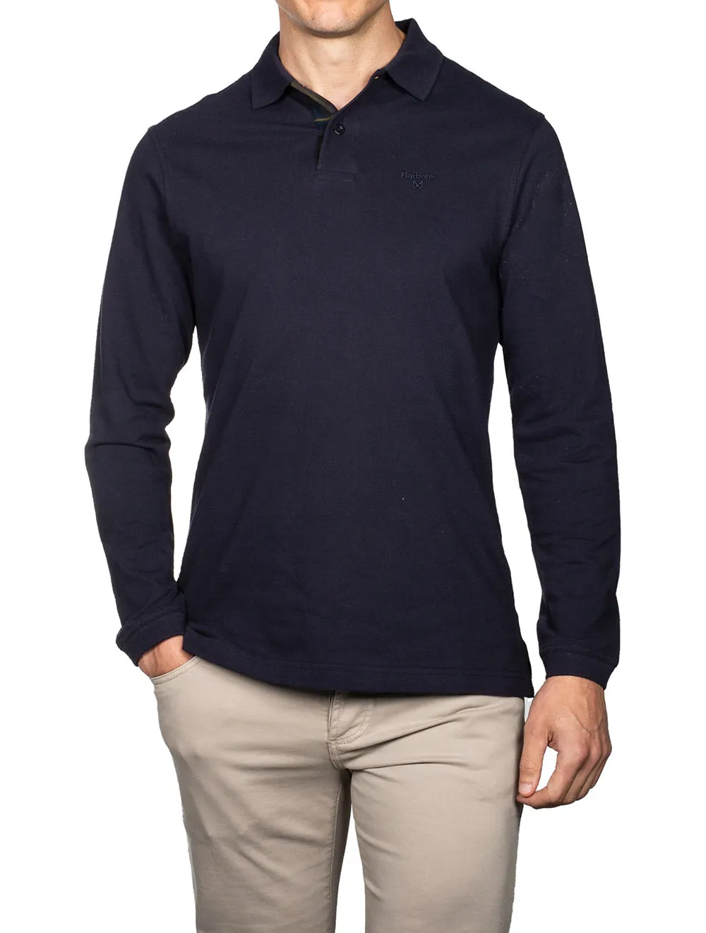 Long Sleeve Sports Polo-Night Sky