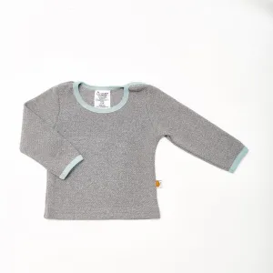 Longsleeve baby top "Interlock Doubleface Grey/Stone Blue"