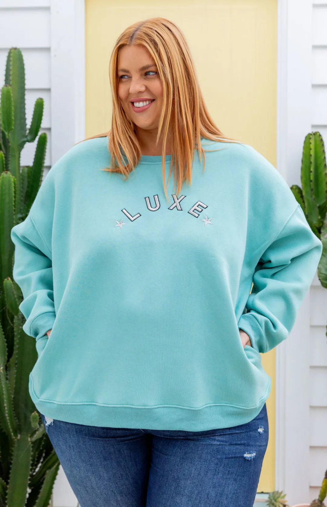 Luxe Crew Jumper in Sage