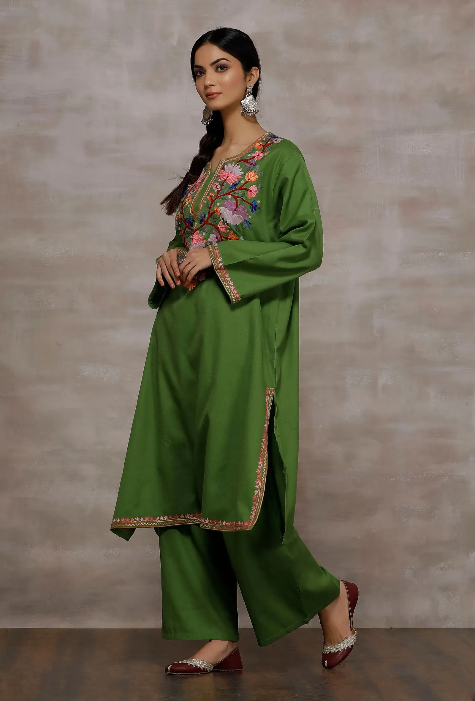 Mehreen Green Woollen Kurta