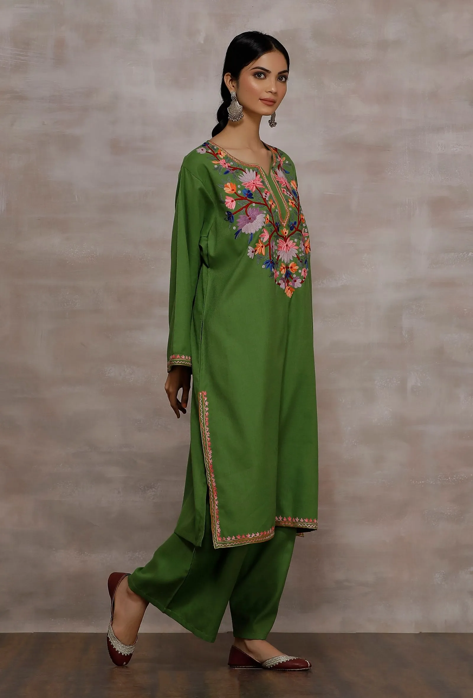 Mehreen Green Woollen Kurta