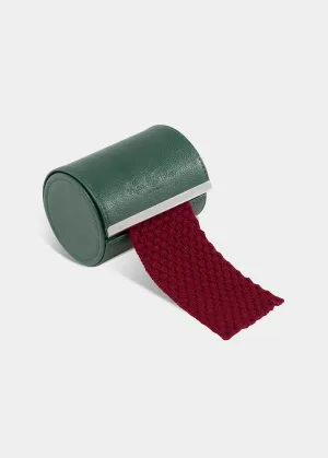 Men's Knitted Wool Tie In Bordeaux