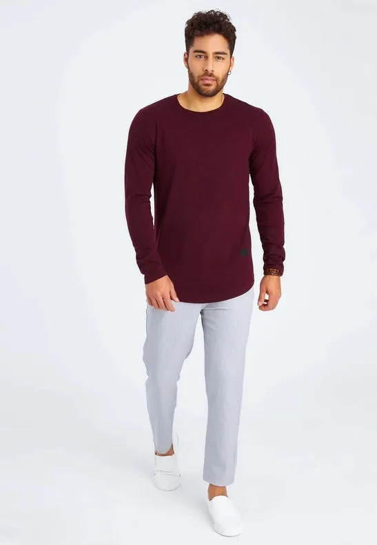 Men's V-Neck Longsleeve burgundy