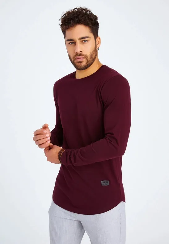 Men's V-Neck Longsleeve burgundy