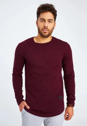 Men's V-Neck Longsleeve burgundy