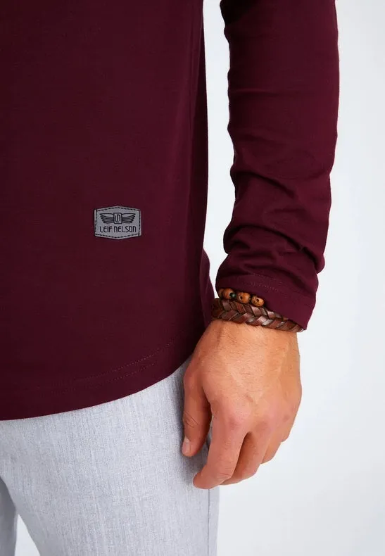 Men's V-Neck Longsleeve burgundy