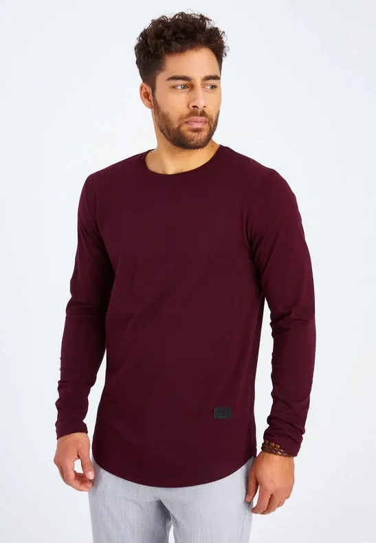 Men's V-Neck Longsleeve burgundy