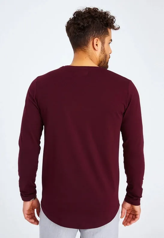 Men's V-Neck Longsleeve burgundy