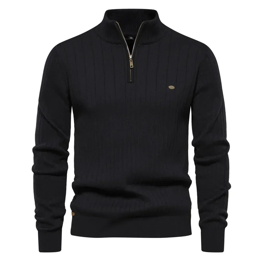 Milo -Knitted Pullover with Zip - Classic - Comfortable - Ideal for Autumn/Winter