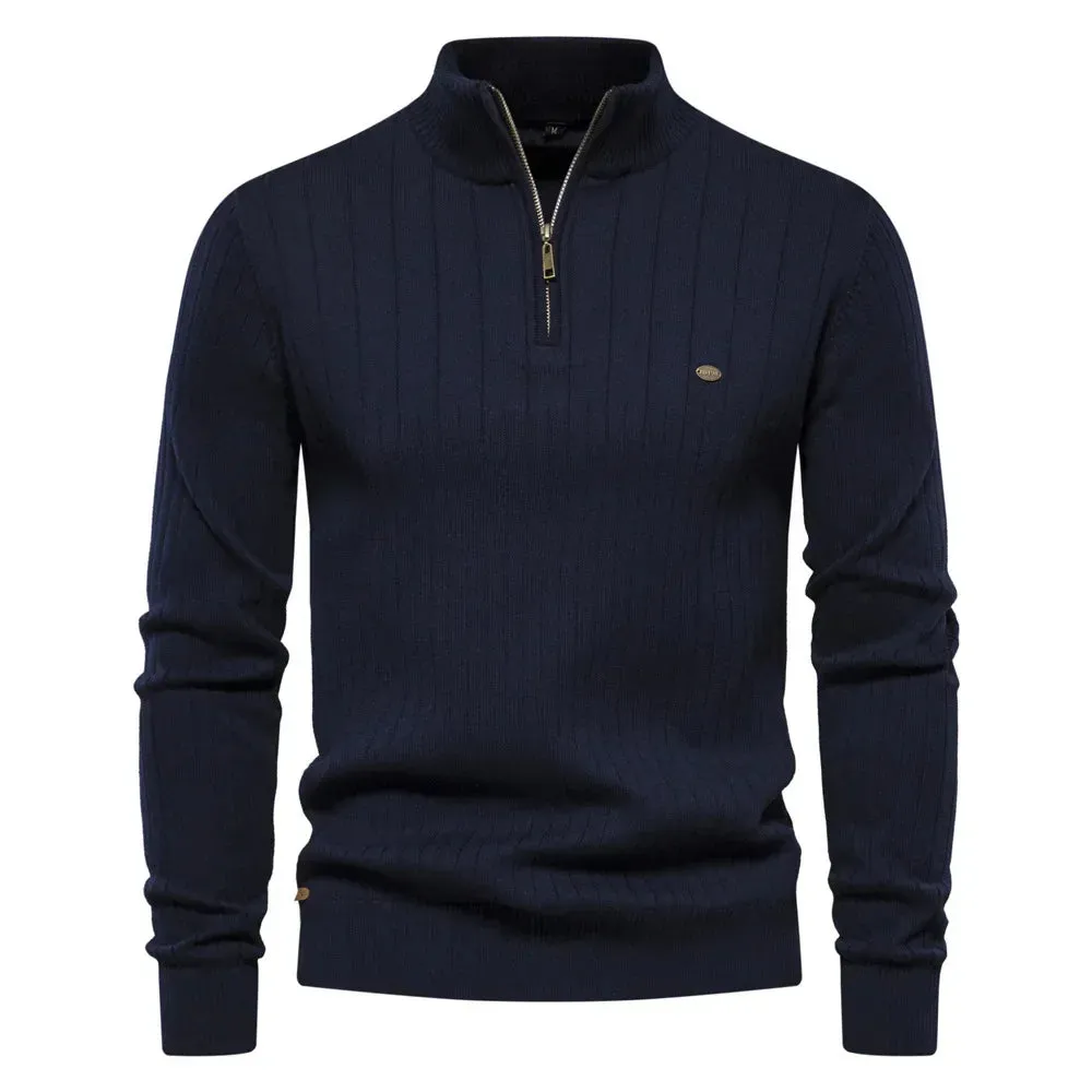 Milo -Knitted Pullover with Zip - Classic - Comfortable - Ideal for Autumn/Winter