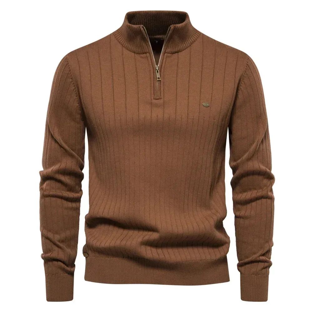 Milo -Knitted Pullover with Zip - Classic - Comfortable - Ideal for Autumn/Winter