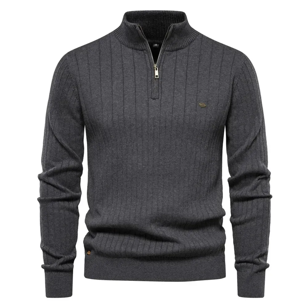 Milo -Knitted Pullover with Zip - Classic - Comfortable - Ideal for Autumn/Winter