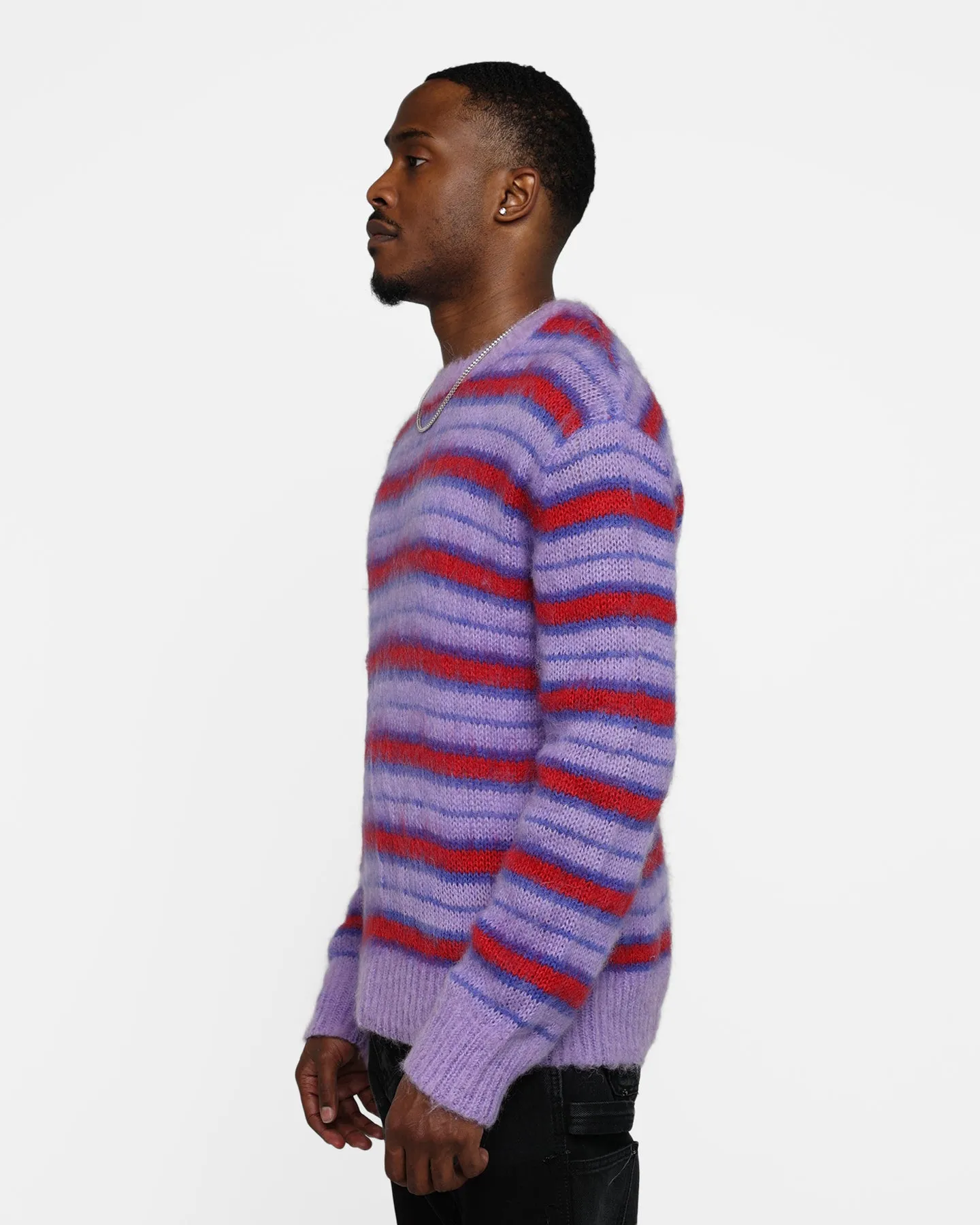 MNML Striped Mohair Sweater Purple