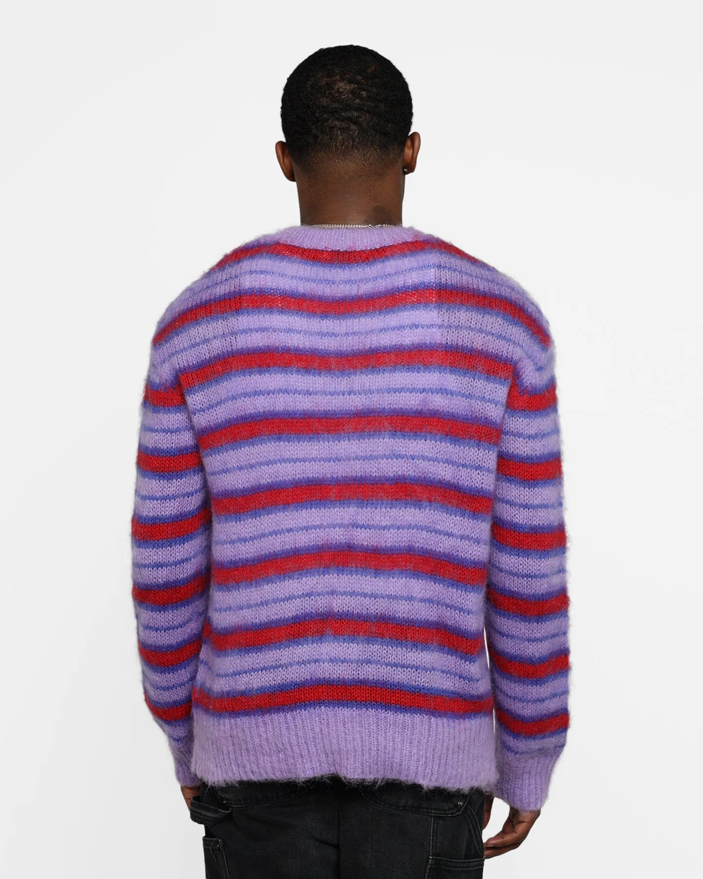 MNML Striped Mohair Sweater Purple