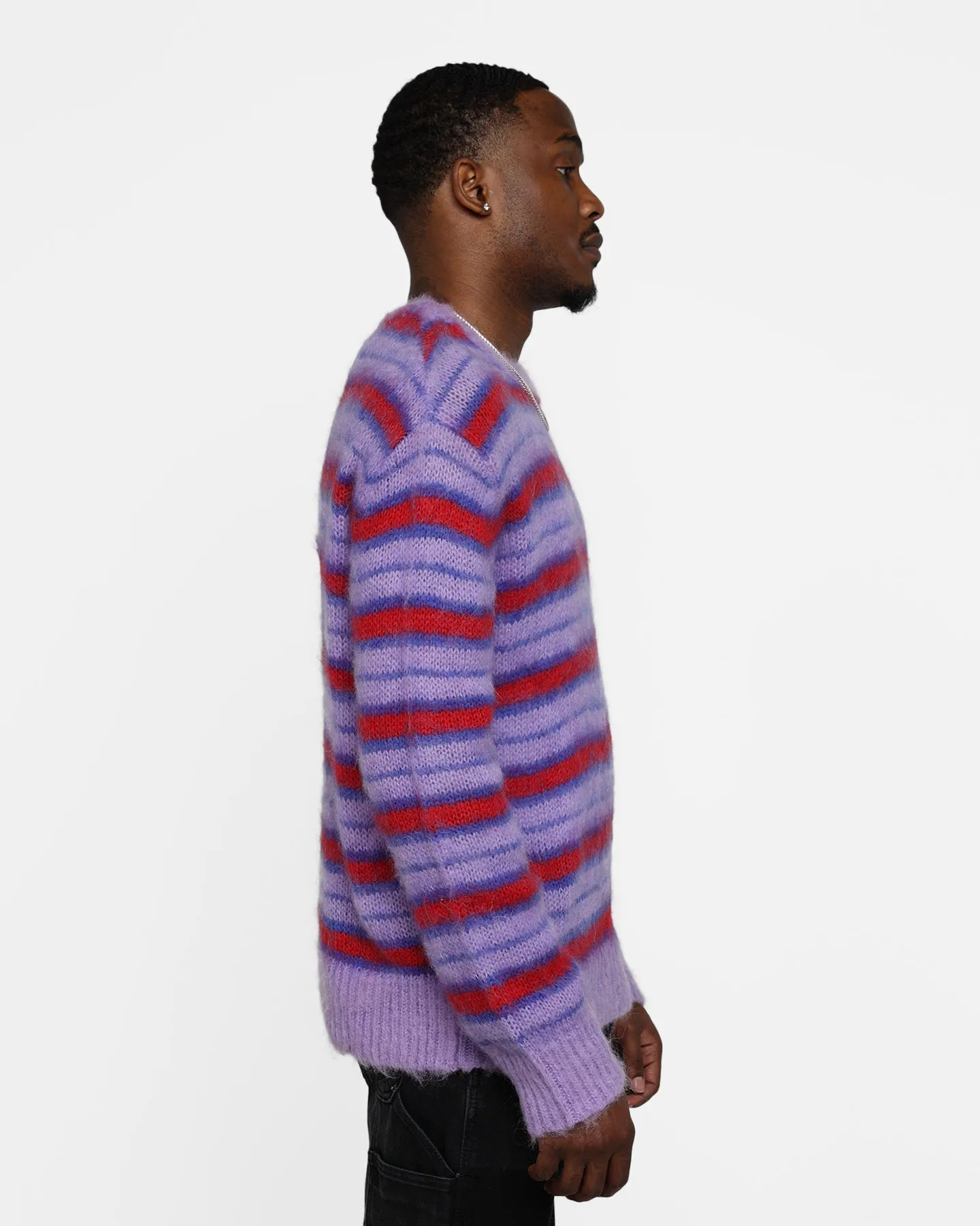 MNML Striped Mohair Sweater Purple