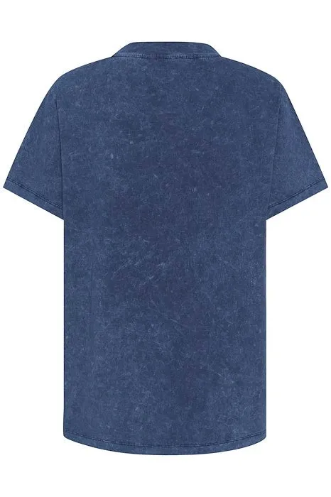 My Essential Wardrobe Hanne Print Tee in Dark Blue