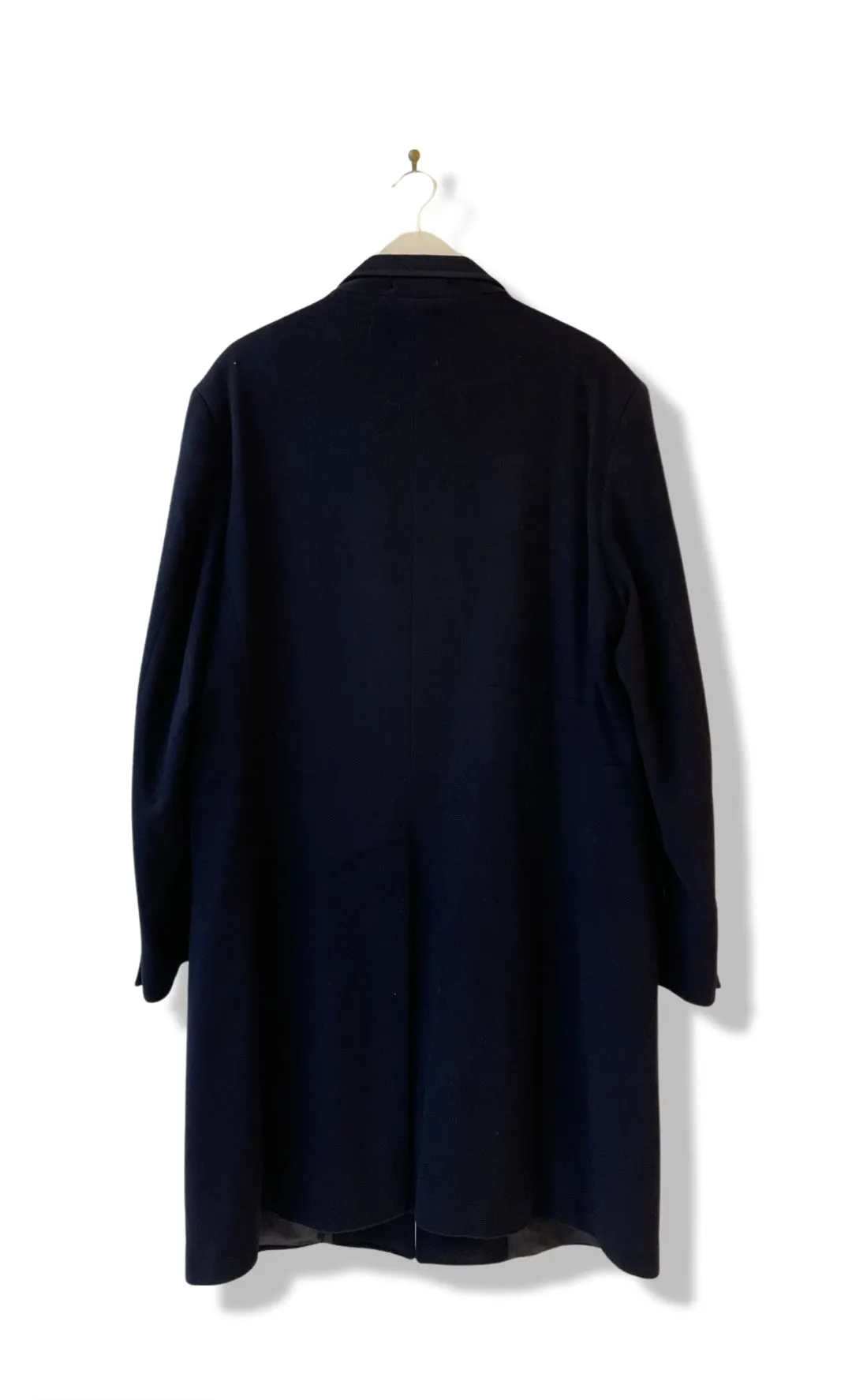 Navy blue cashmere wool coat.