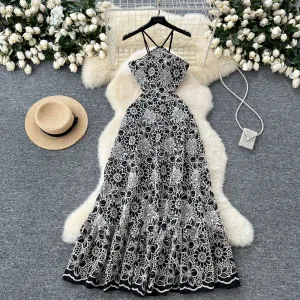 Niche Hollowed Crochet Lace Dress