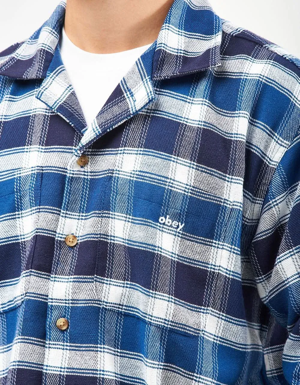 Obey Bigwig Hugo L/S Flannel Shirt - Academy Navy/Multi