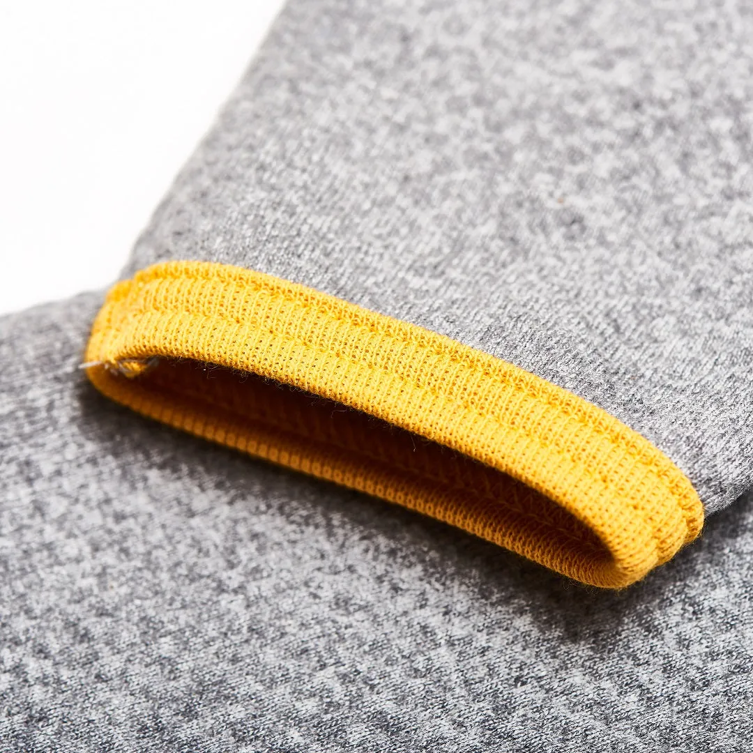 Organic girls longsleeve top "Interlock Doubleface Grey|Mustard"