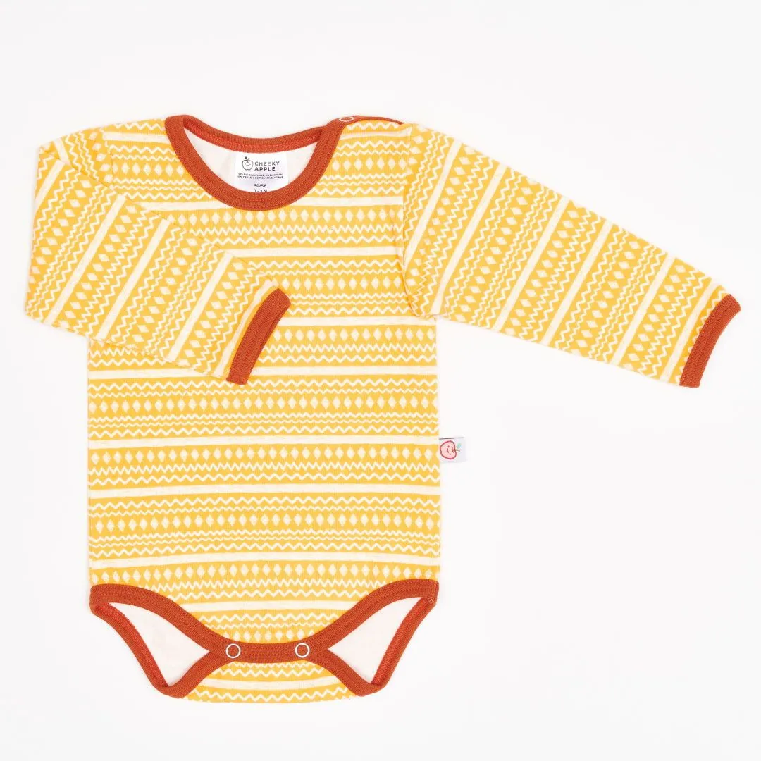 Organic longsleeve baby body "Rhapsody" - 95% organic cotton, 5% elasthane