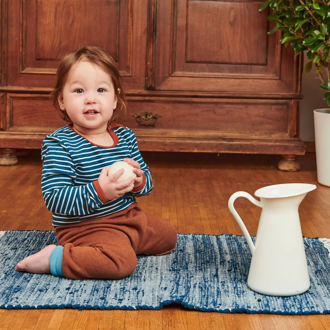 Organic longsleeve baby top "Stripes Water by Night" - 95% organic cotton, 5% elasthane