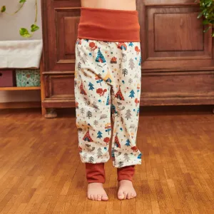 Organic rib pants "Adventure Camp" - 95% organic cotton, 5% elastane