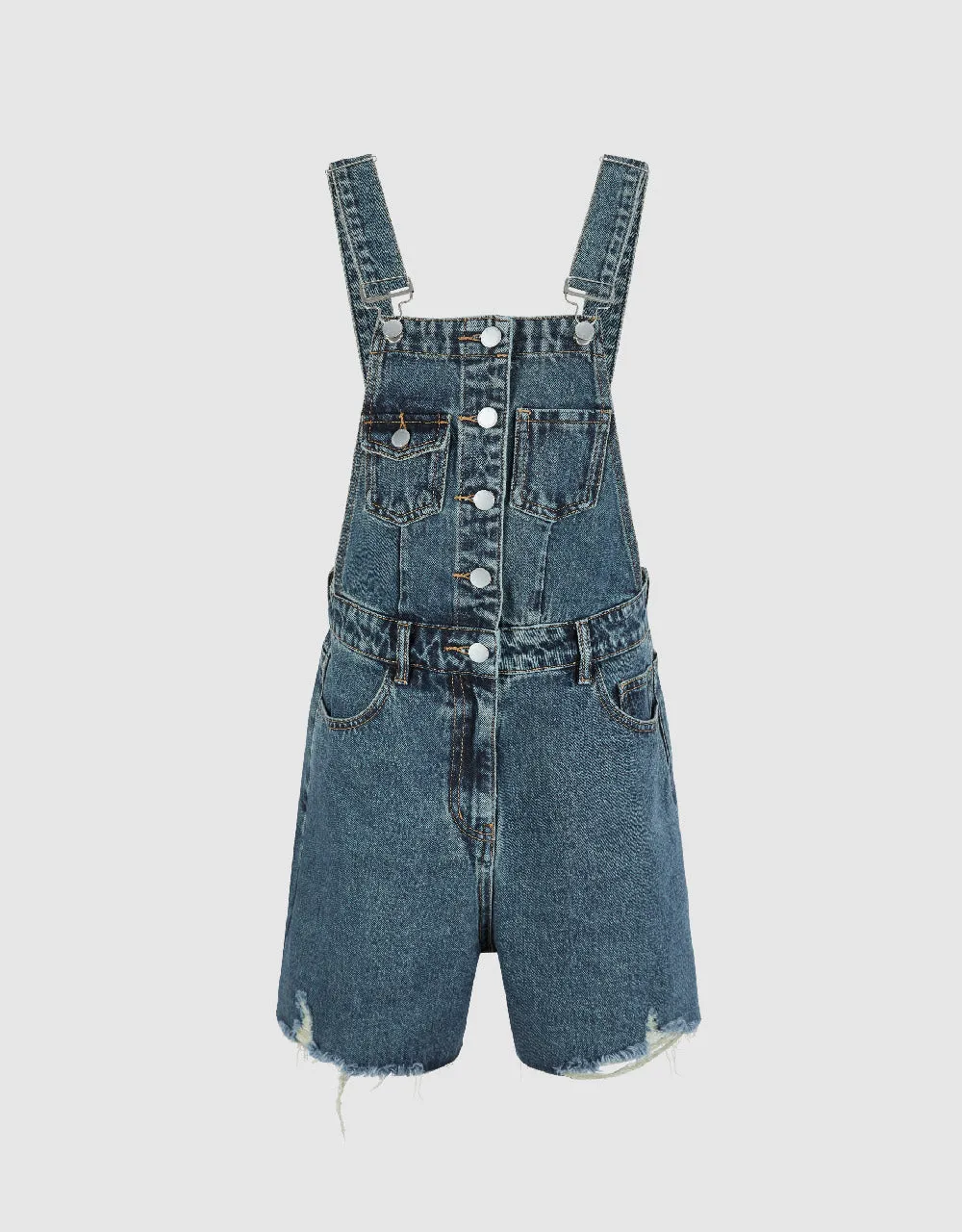 Raw Hem Denim Overall