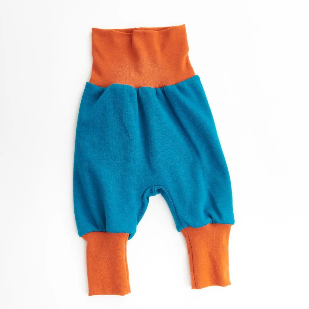 Reversible baby pants "Petrol"