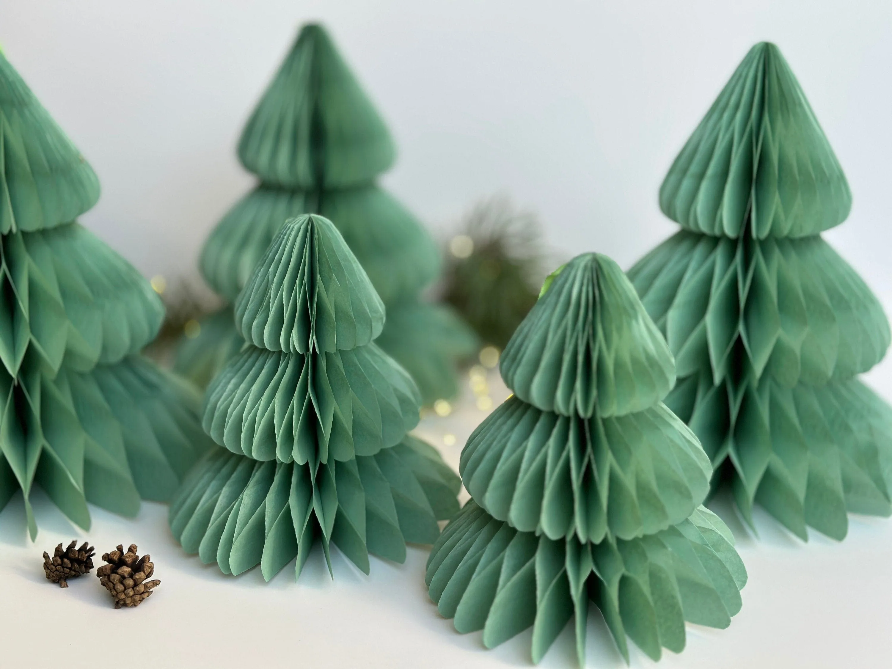 Sage green paper  honeycomb Christmas tree | Dusty green Honeycomb Christmas tree | Festive home decor | Xmas table centrepiece