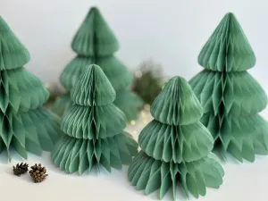 Sage green paper  honeycomb Christmas tree | Dusty green Honeycomb Christmas tree | Festive home decor | Xmas table centrepiece