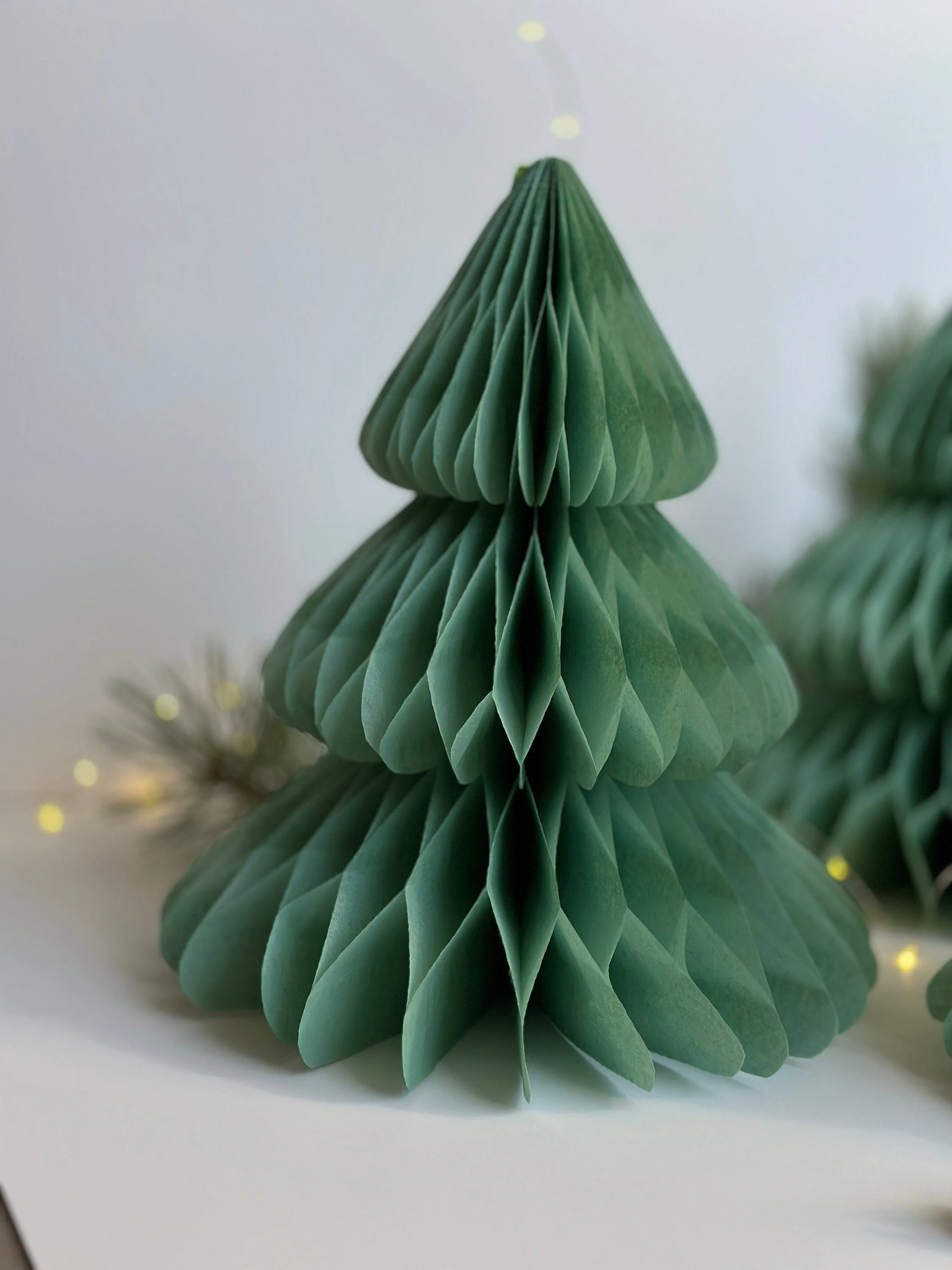 Sage green paper  honeycomb Christmas tree | Dusty green Honeycomb Christmas tree | Festive home decor | Xmas table centrepiece