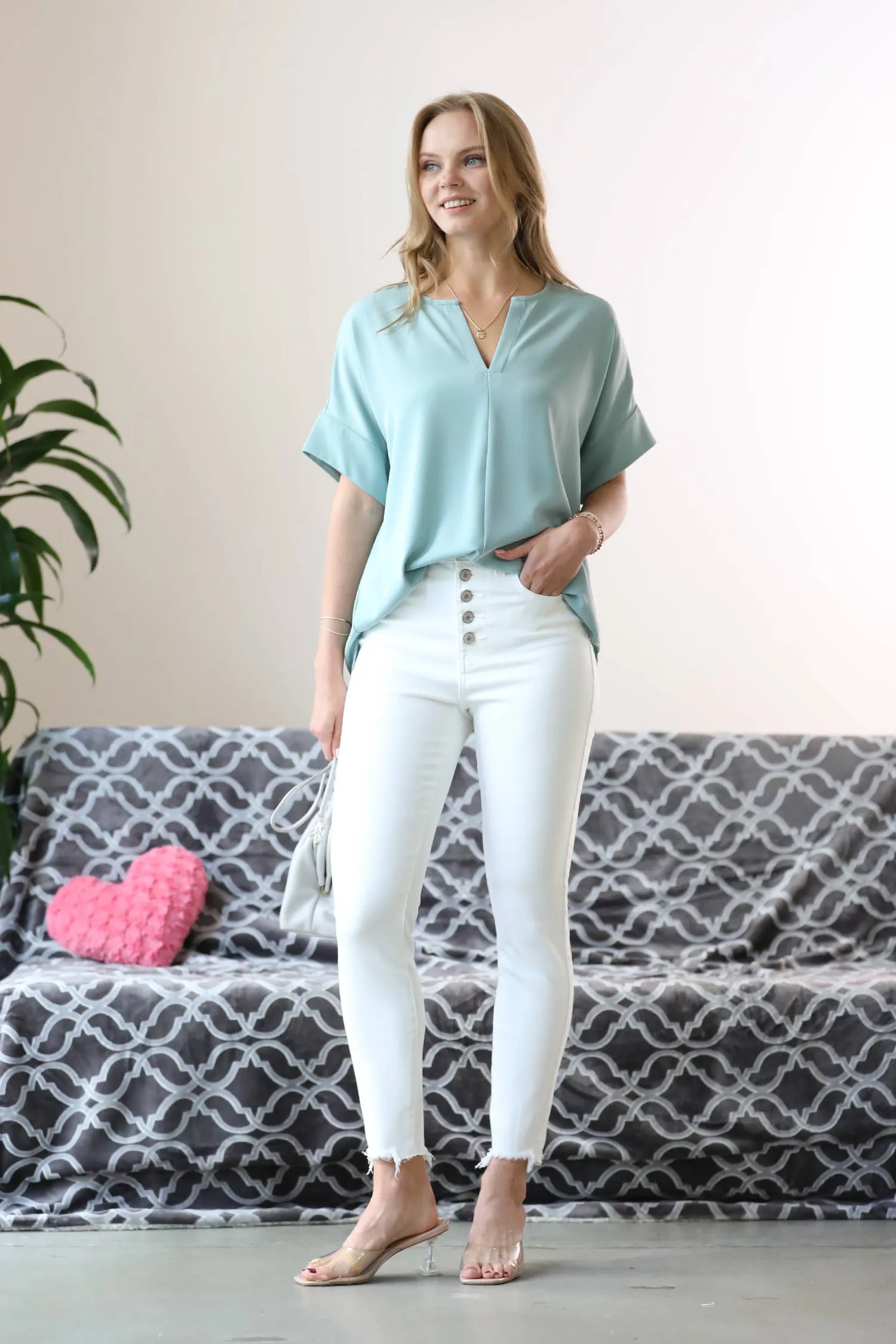 Sage Wide Sleeve Top