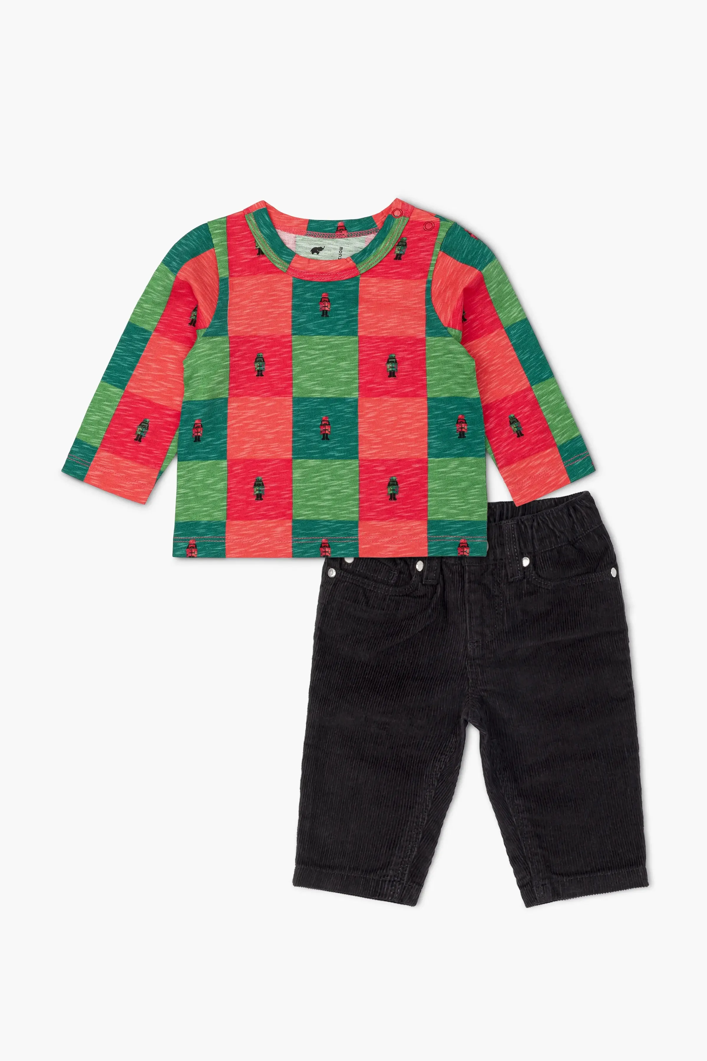 SALE - Printed Tee Corduroy Pant Bundle_Nutcracker Checkerboard