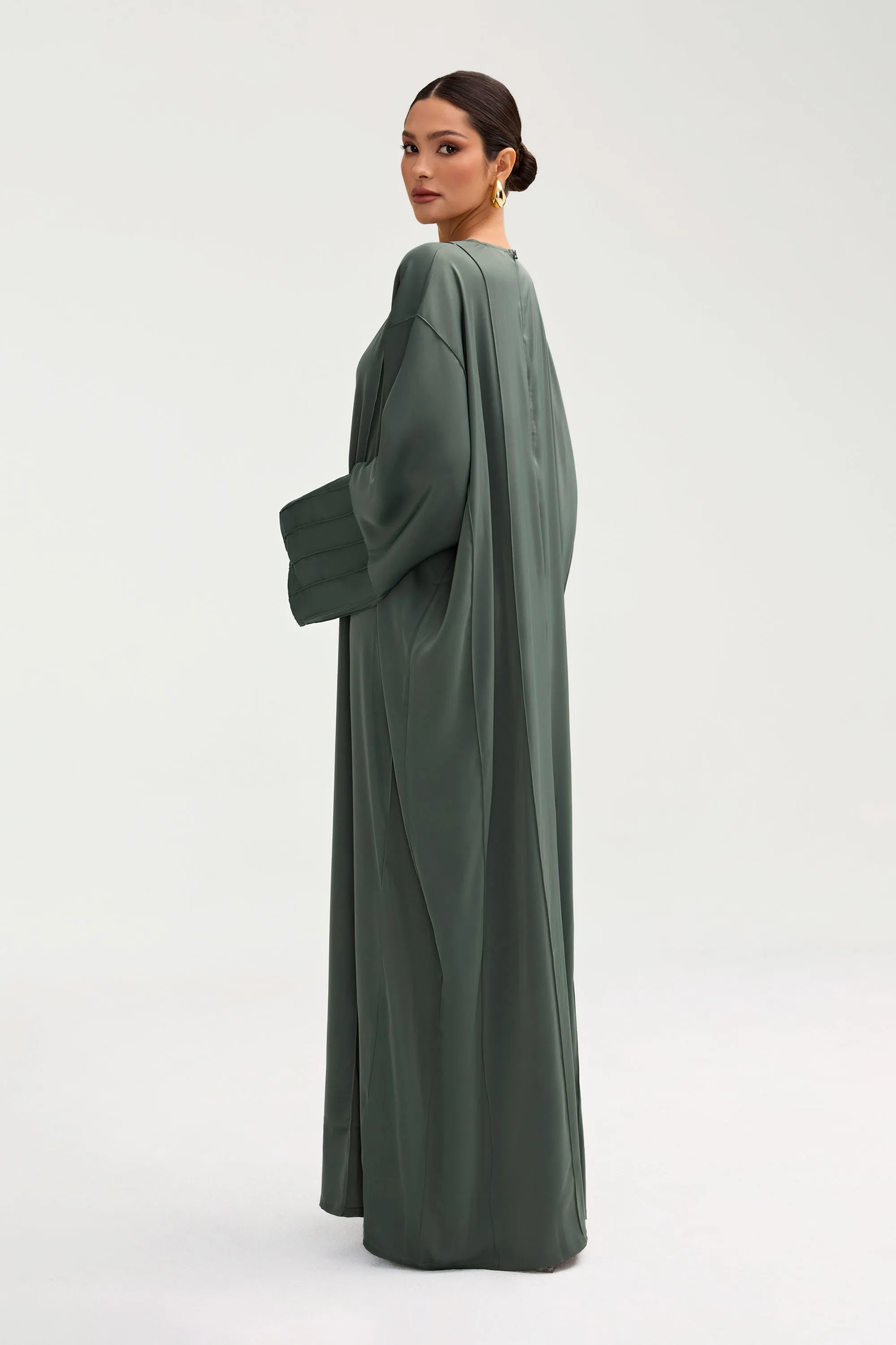 Sidrah Satin Kaftan - Sage