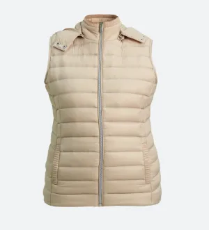 Sleek Sleeveless Fawn Down Puffer