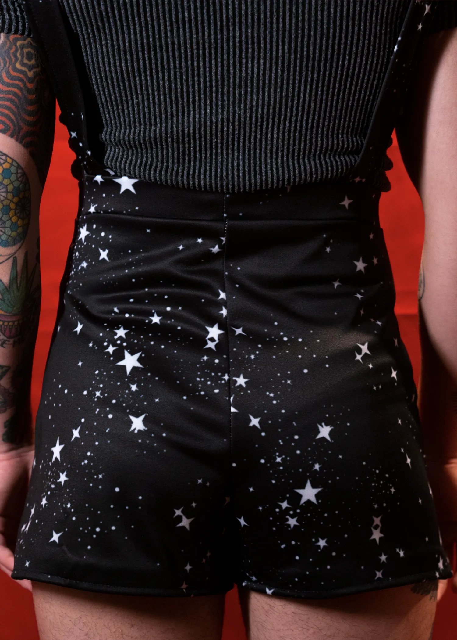 Star Print Overall Shorts