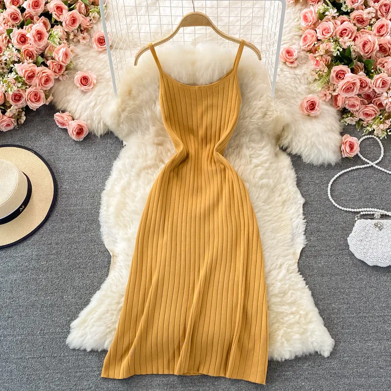 Stretch Knitted Halter Dress