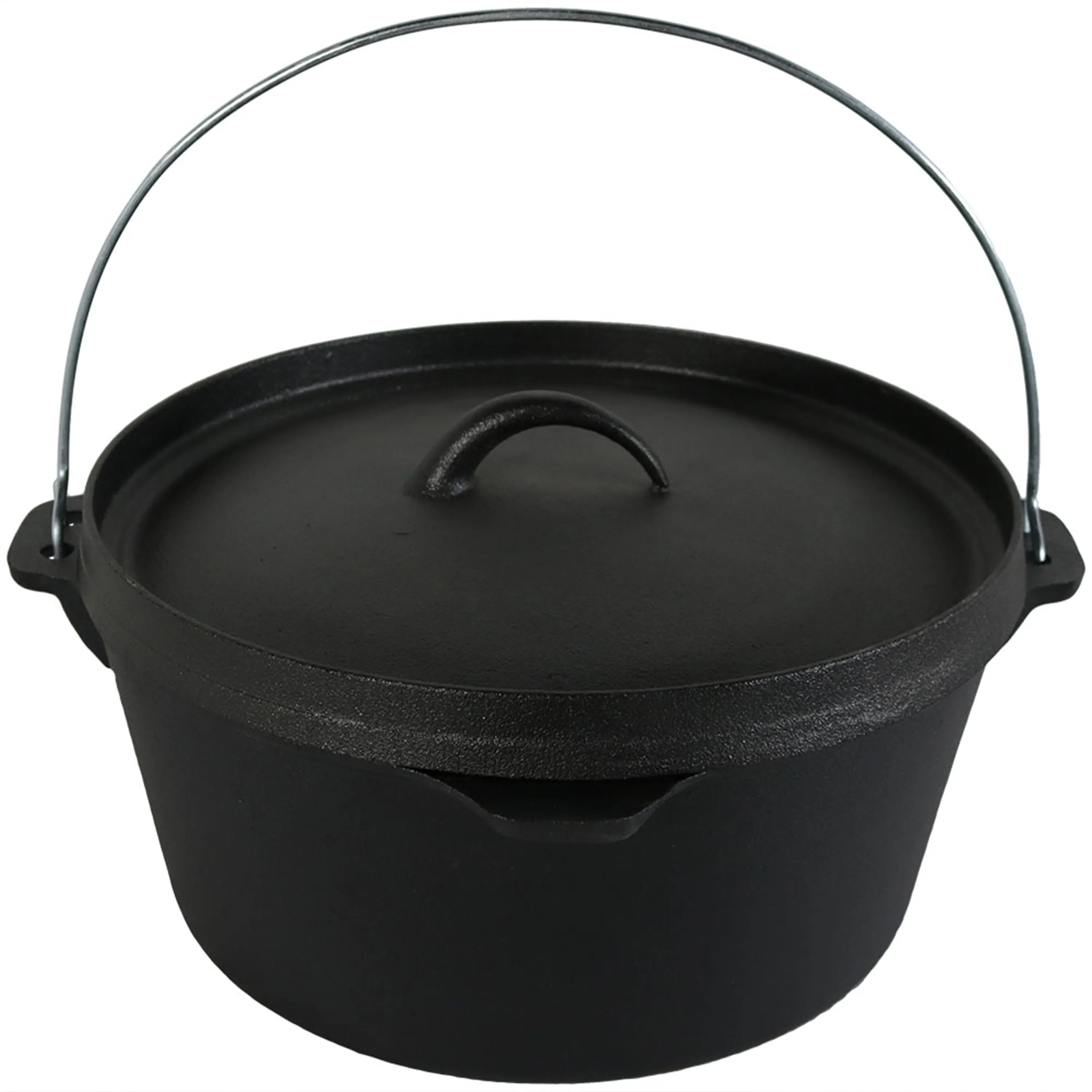 Sunnydaze Pre-Seasoned Cast Iron Deep Dutch Oven - 12.25" - 8-Quart