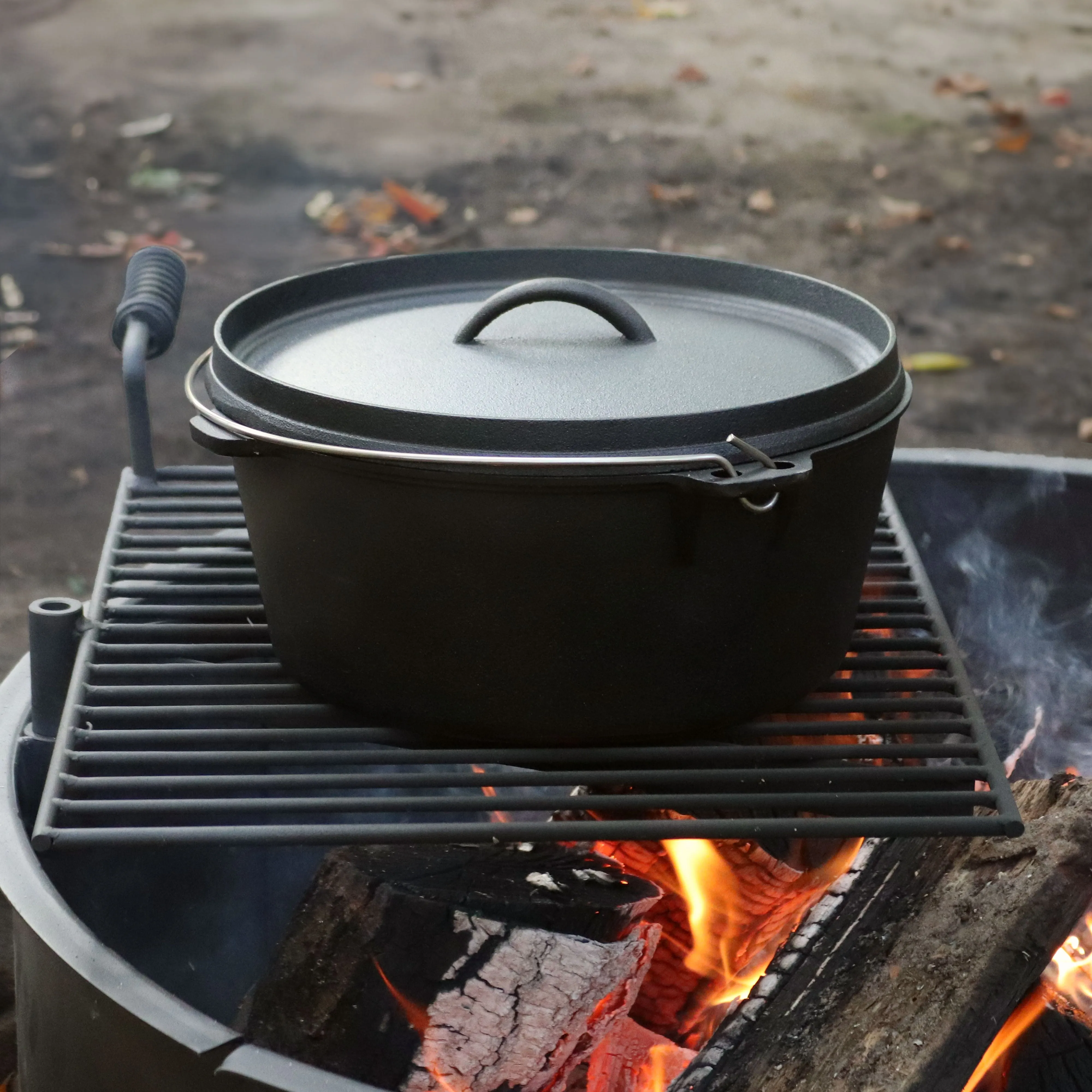 Sunnydaze Pre-Seasoned Cast Iron Deep Dutch Oven - 12.25" - 8-Quart